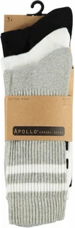 Apollo Fashion Sport Socks 3-pack Grijs/wit/zwart 36/41 - afbeelding 1