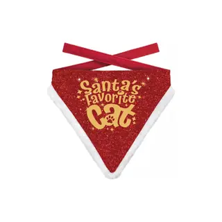 Bandana Xmas Fav Cat Red Gold Xs