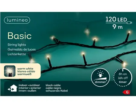 Basic Led Lights - Lumineo - 120 lampjes - Warm Wit - afbeelding 3