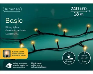 Basic Led Lights - Lumineo - 240 lampjes - Klassiek Warm - afbeelding 3