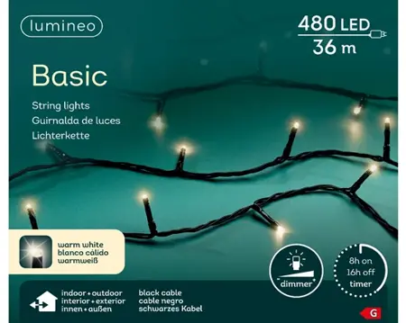 Basic Led Lights - Lumineo - 480 lampjes - Warm Wit - afbeelding 3