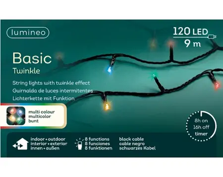 Basic Twinkle Led Lights - Lumineo - 120 lampjes - Multi Colour