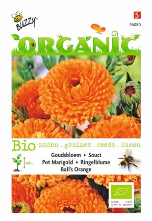 Buzzy® zaden - Organic Calendula, Goudsbloem Ball's Orange  (BIO) - afbeelding 1