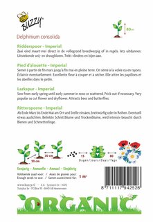 Buzzy® zaden - Organic Delphinium, Ridderspoor Imperial (BIO) - afbeelding 4