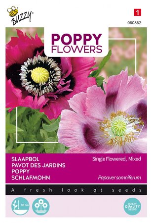 Buzzy® zaden - Poppy Flowers, Papaver slaapbol - afbeelding 3