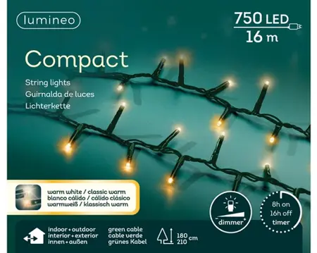 Compact LED Lights - Lumineo - 750 lampjes warm wit/klassiek warm - afbeelding 2