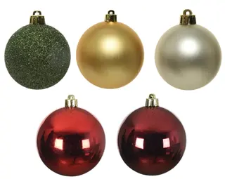 Decoris Kerstbalmix shiny, matt, glitter