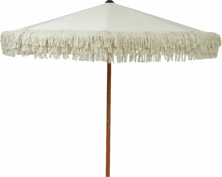 Decoris - Parasol Polyester D200h214cm Wit - afbeelding 1