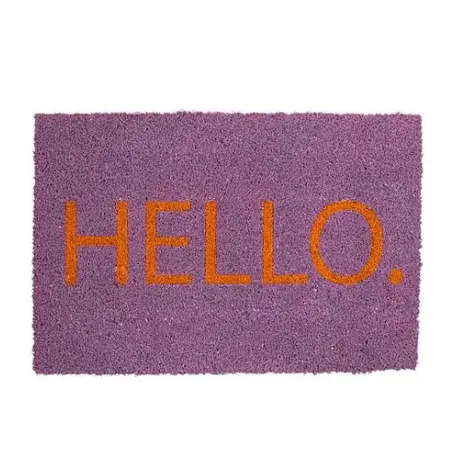 Mica Decorations Deurmat HELLO lila - l60xb40xh1,5cm