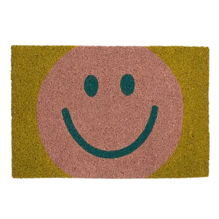 Deurmat Smiley 60x40 cm Groen