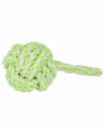 Flos Bal Met Lus Hondenspeelgoed Wit|Lime 27 cm - afbeelding 2