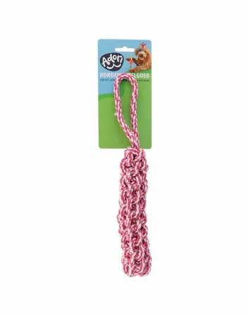 Flos Touw Hondenspeelgoed Wit|Roze 35 cm - afbeelding 1