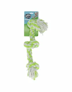 Flos Touw Hondenspeelgoed Wit|Lime 38 cm - afbeelding 1