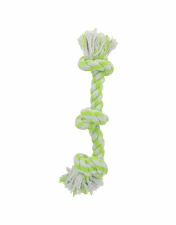 Flos Touw Hondenspeelgoed Wit|Lime 38 cm - afbeelding 2