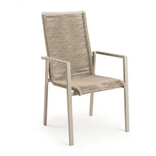 Foxx Alu Rope Stapelbare Armstoel Champagne - Tierra Outdoor