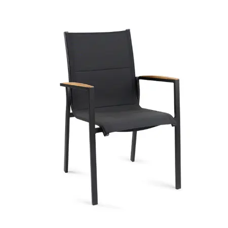 Foxx Teak Stackable Chair Charcoal