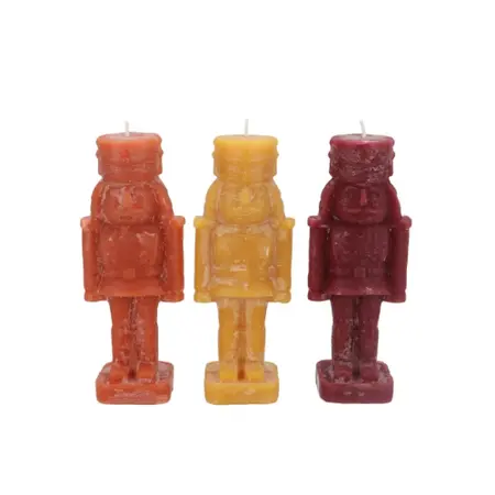 Frosty Nutcracker Autumn Spices Mix Candle 4x4x12cm (assorti)