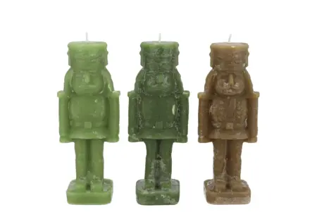 Frosty Nutcracker Green Mix Candle 6x6x16cm (assorti) - afbeelding 1