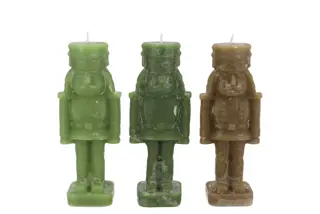 Frosty Nutcracker Green Mix Candle 6x6x16cm (assorti) - afbeelding 1