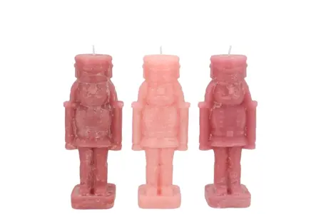 Frosty Nutcracker Sweets Pink Mix Candle 4x4x12cm (assorti) - afbeelding 1