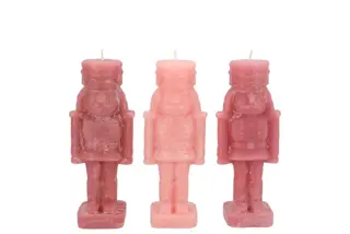 Frosty Nutcracker Sweets Pink Mix Candle 4x4x12cm (assorti) - afbeelding 1