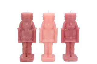 Frosty Nutcracker Sweets Pink Mix Candle 6x6x16cm (assorti) - afbeelding 1