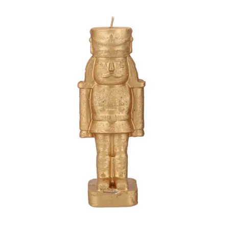 Frosty Nutcracker Wit|Goud|Zwart Candle 6x6x16cm (assorti) - afbeelding 2