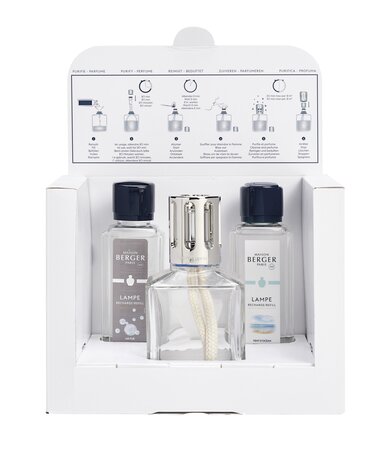 Giftset Lampe Berger Essentielle Carrée  - incl. Air Pur lont + 2x250ml wisselende geur - afbeelding 3