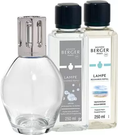 Giftset Lampe Berger Essentielle Ovale  - incl. Air Pur lont + 2x250ml wisselende geur - afbeelding 1