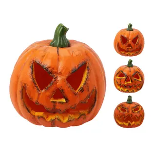 Halloween Pompoen met led (assorti) - afbeelding 1