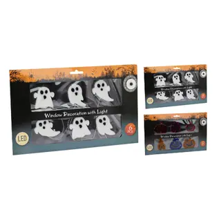 Halloween Raamdecoratie Met Licht - Set van 6 - afbeelding 1