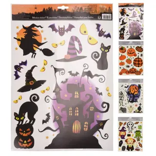 Halloween Raamsticker Kleur 30x42cm (assorti)