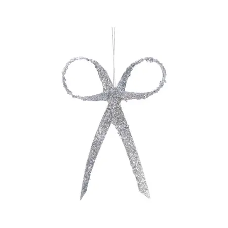 Hanger Strik Plastic Glitter Zilver 16cm