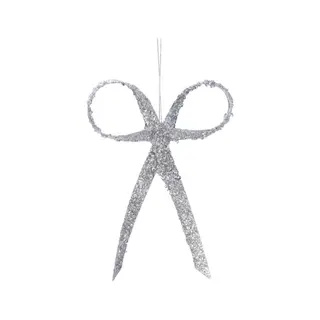 Hanger Strik Plastic Glitter Zilver 16cm