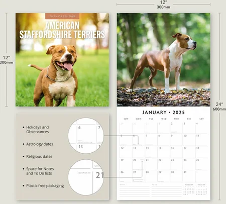 Kalender 2025 - Amer Staffordshire - afbeelding 2