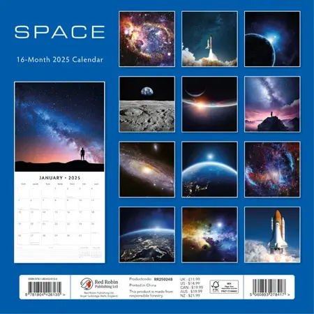 Space Kalender 2025 - 13 Full-Color Foto's van het Universum