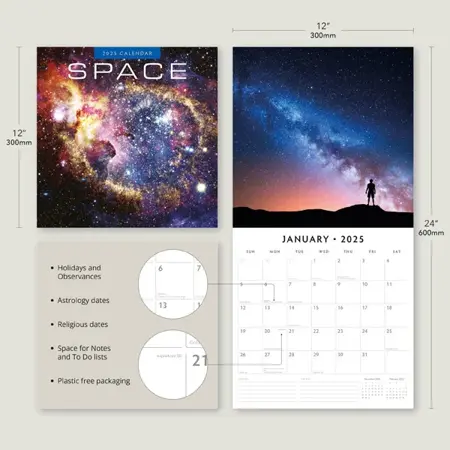 Space Kalender 2025 - 13 Full-Color Foto's van het Universum