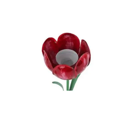 Kandelaar/theelichthouder Tulp Metaal H25cm (assorti)