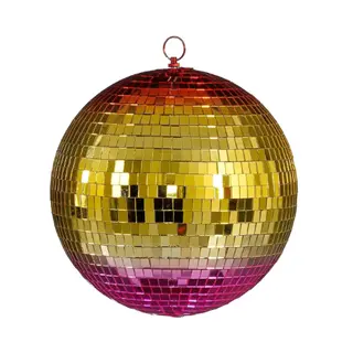 Kerstbal Discobal Ø25 cm Spiegel Regenboog Roze