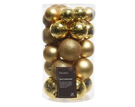 Kerstballen Goud - Set van 30 stuks