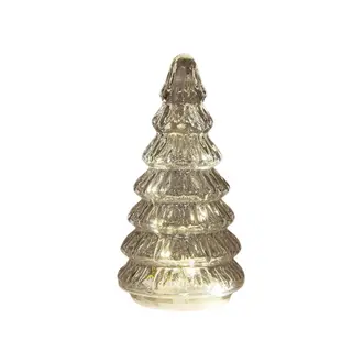 Kerstboom Glas LED licht 18.5x9cm - Helder