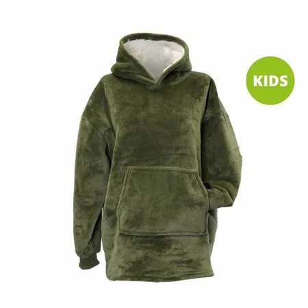 Kids - Oversized Fleece Hoodie - Deep Green