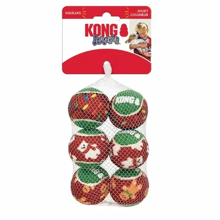 Kong Holiday Squakair Ballen 6 stuks