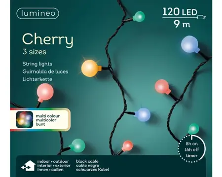 Led Cherry Lights - Lumineo - 120 lampjes Multi colour - afbeelding 3