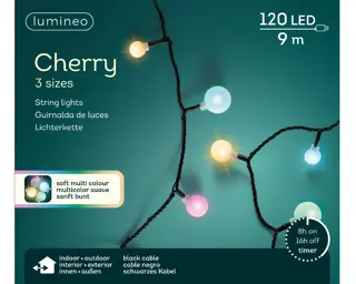 Led Cherry Lights - Lumineo - 120 lampjes Soft multi colour