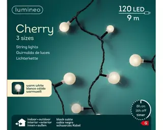 LED Cherry Lights - Lumineo - 120 lampjes warm wit - afbeelding 3