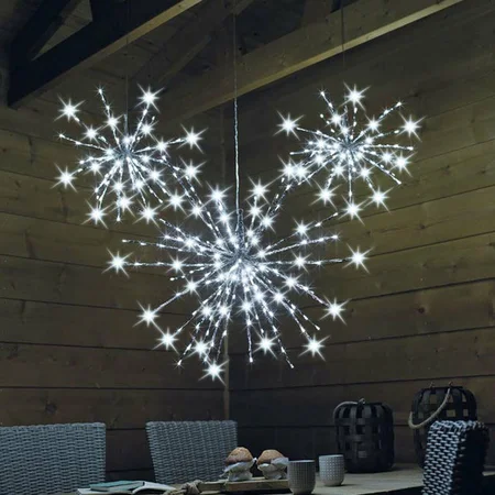 Led Poolster Vuurwerk Kerstverlichting Ø70 cm - 160 lampjes Warm Wit - afbeelding 5