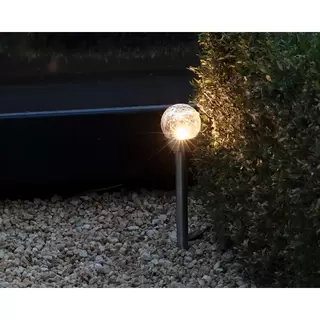 LED Solar Lamp Tuinsteker RVS - Lumineo - Ø8x30cm