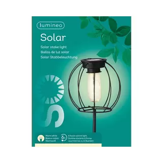 LED Solar Tuinsteker Ijzer - Lumineo - Ø13x49cm