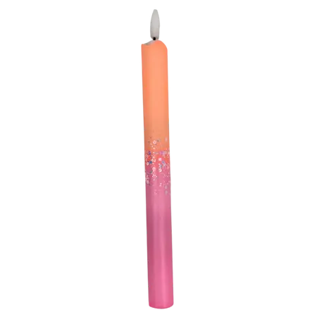 Ledkaars - Glitter Oranje/Roze